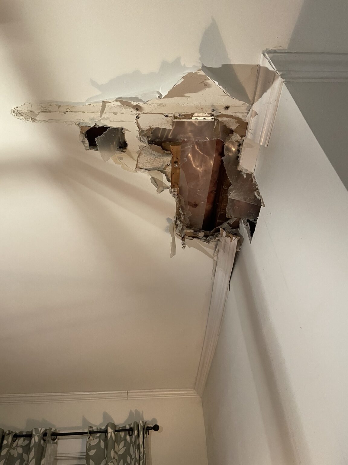 Small initial ceiling opening during the Blackfriars leak investigation
