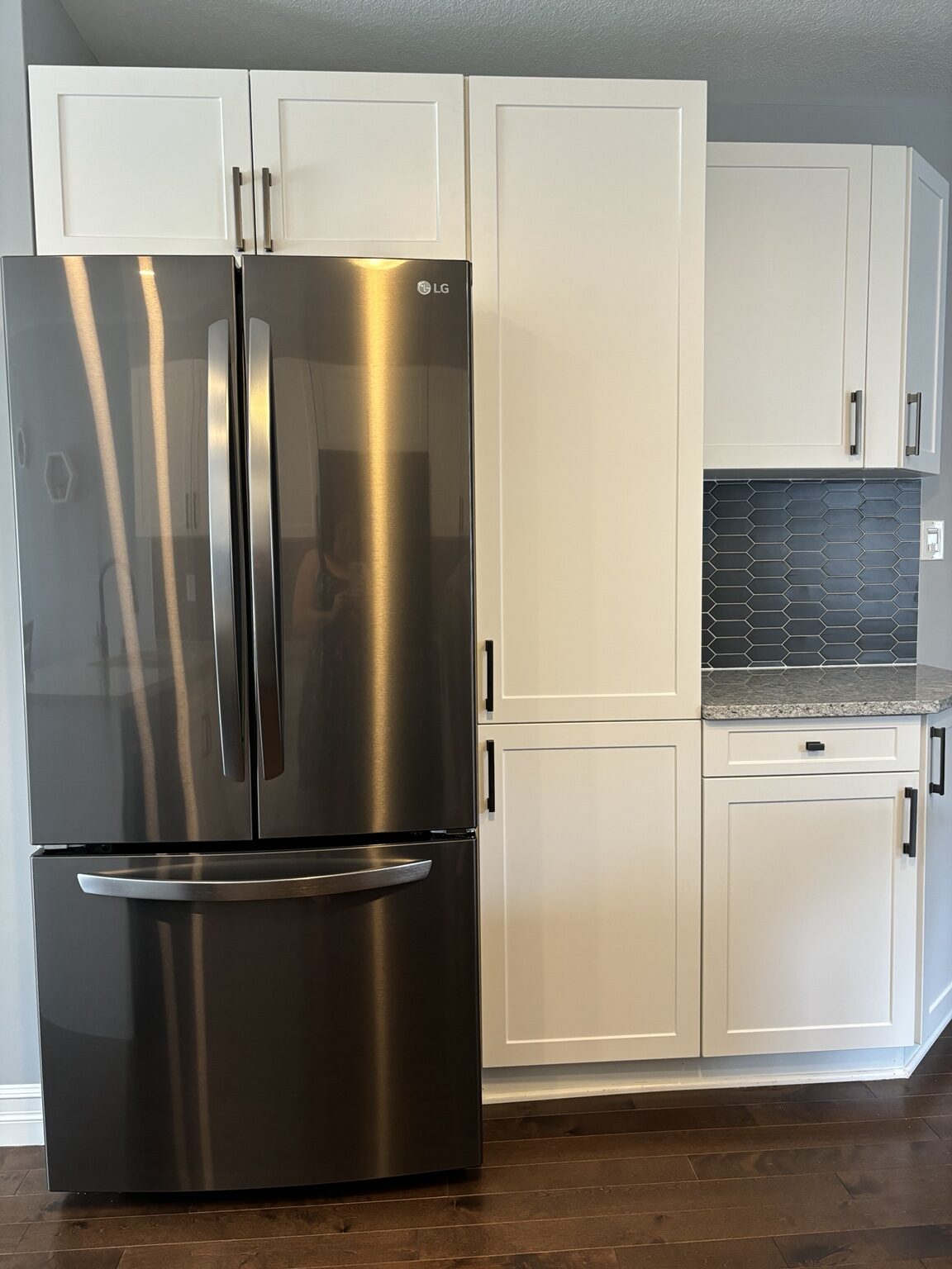 New pantry and reconfigured appliance wall in the Hyde Park kitchen