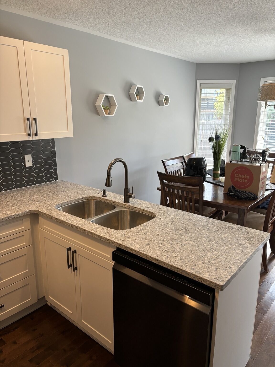 New sink, counter and dishwasher in the Hyde Park kitchen