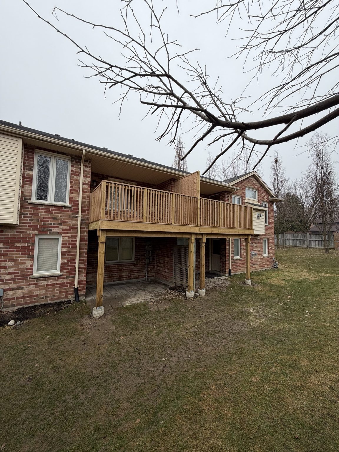 Long completed residential deck structure