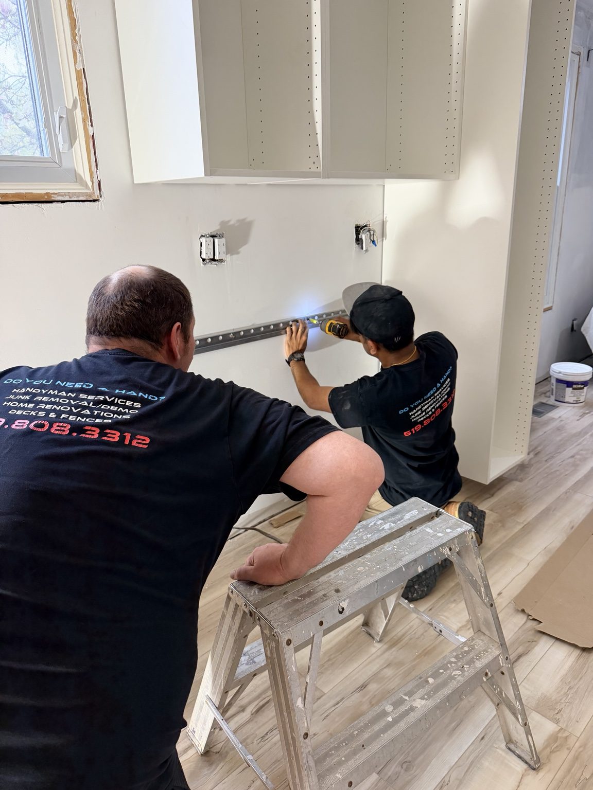 Cabinet installation and interior finish work