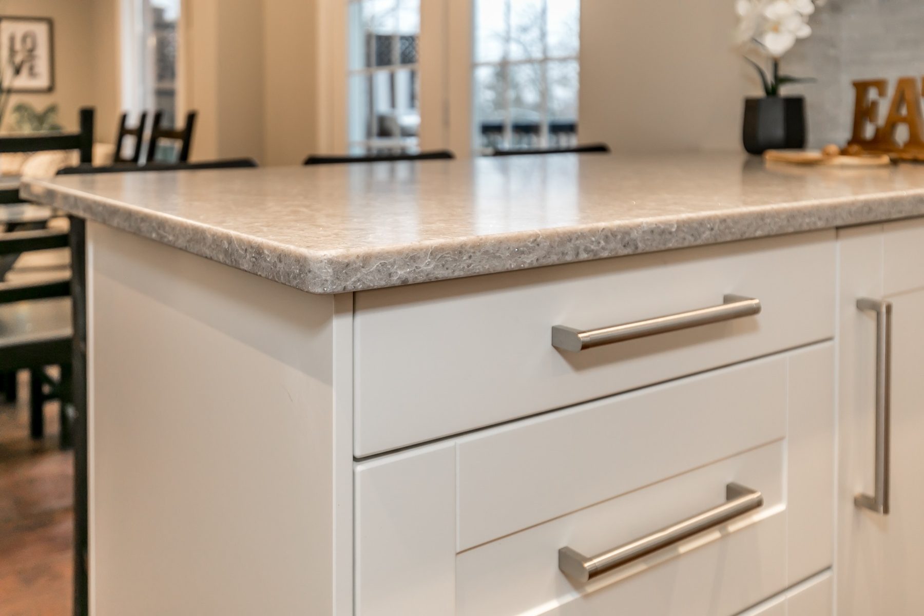 Kitchen island drawers and countertop