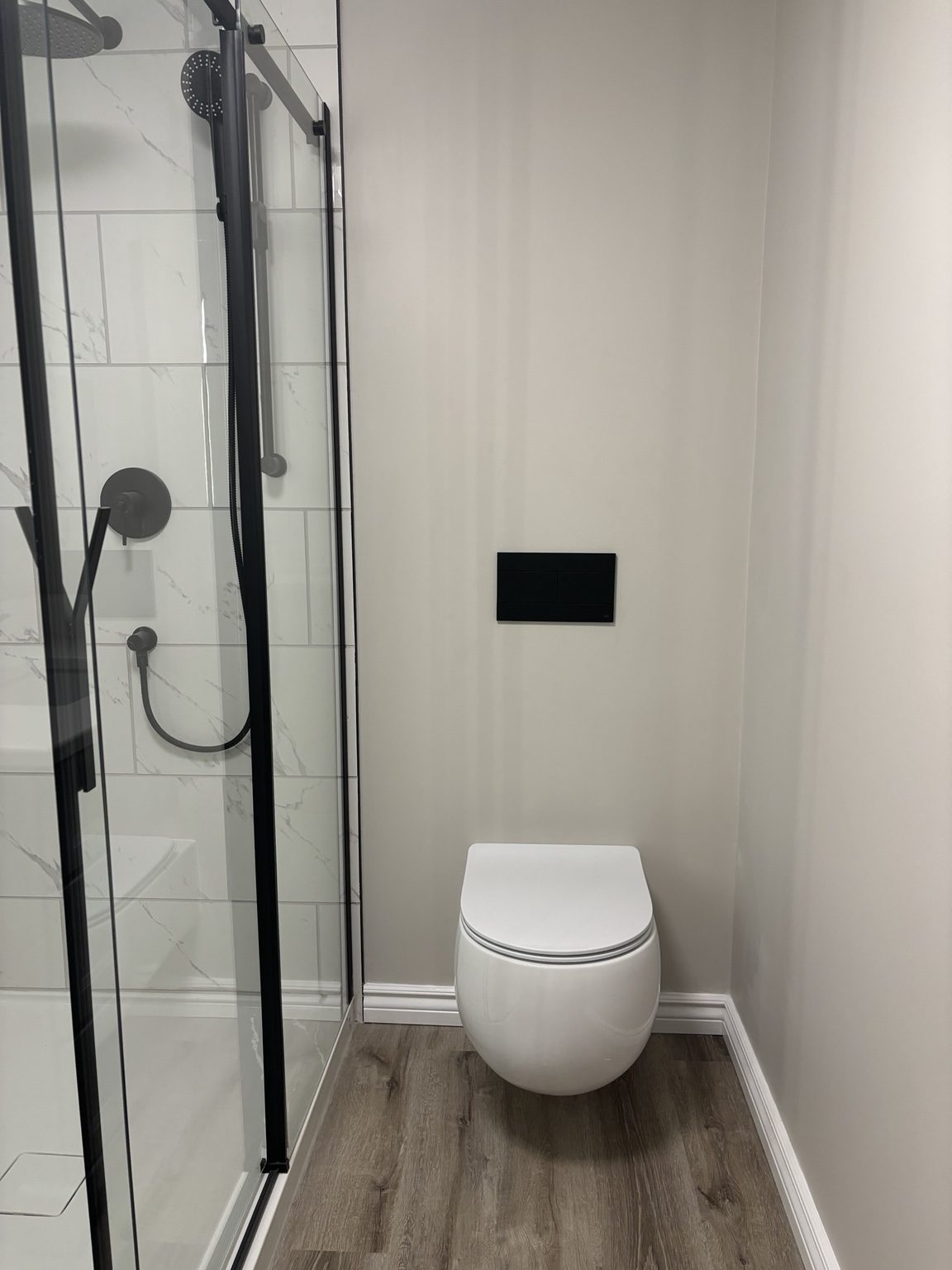 Completed tiled bathroom shower